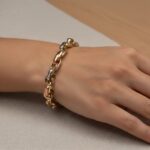 14 karaat ovalen tricolor armband