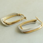 Christian gouden bicolor oorbellen