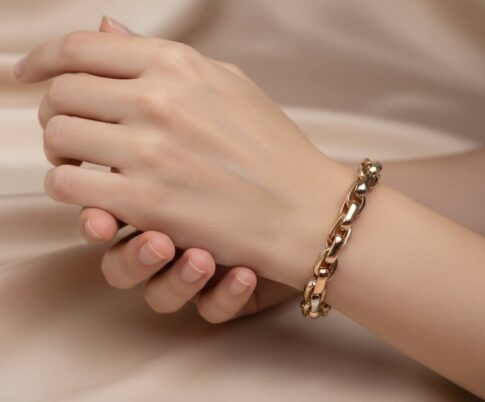 14 karaat ovalen tricolor armband