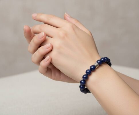 Synthetisch Lapis lazuli Christian armband