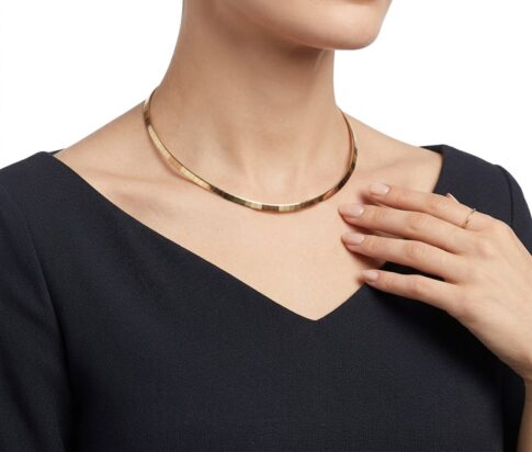 Bicolor gouden omega spang