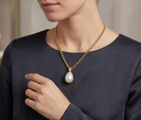 Single pearl zoetwaterparel collier