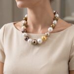 Christian gekleurde parel collier