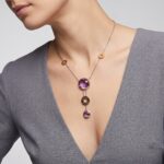18 karaat gouden bicolor collier met amethist