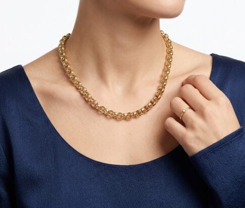 14 karaat geel gouden jasseron collier