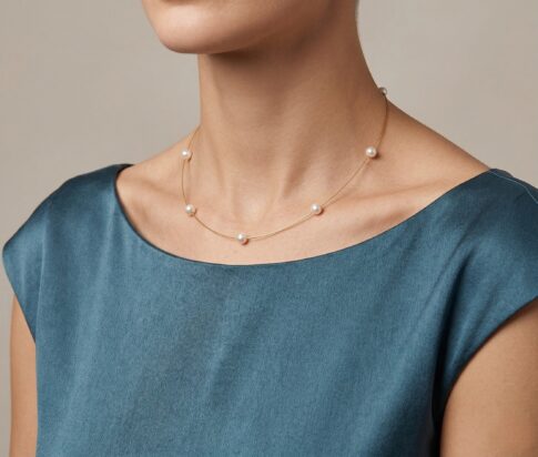 Gouden collier met parels