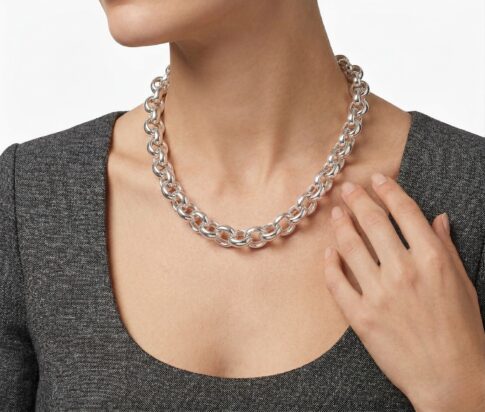 Zilveren jasseron collier