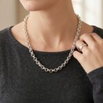 Zilveren collier met schakel
