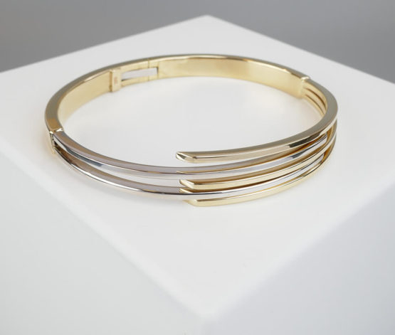 Bicolor gouden Christian slavenarmband