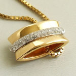 Gouden collier en hanger met diamanten