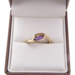 Rose gouden ring met Marquis geslepen amethyst