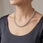 Zilveren jasseron collier met schakel