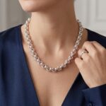 Zilveren jasseron collier met schakel