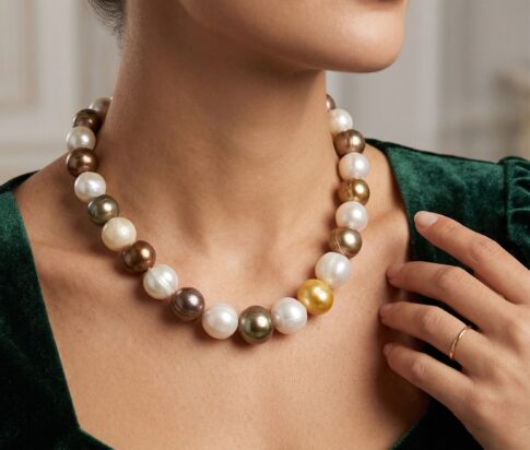 Christian gekleurde parel collier