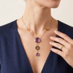 18 karaat gouden bicolor collier met amethist