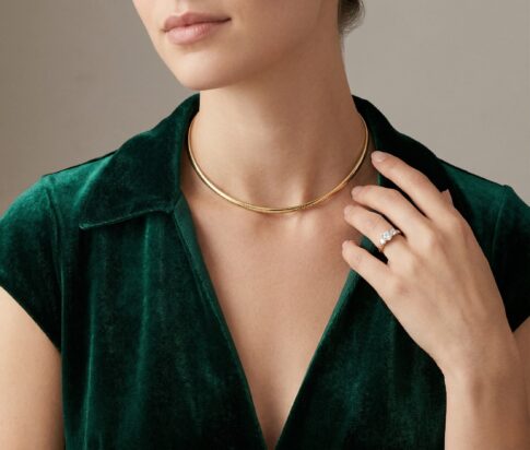 Gouden spang omega collier