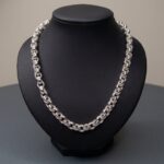Zilveren jasseron ovaal collier