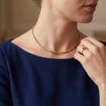 Geel gouden spang collier half rond