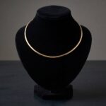 Geel gouden spang collier half rond
