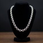 Zilveren jasseron collier met schakel