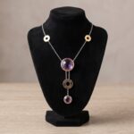 18 karaat gouden bicolor collier met amethist