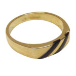14 karaat geel gouden ring met onyx