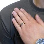 14 karaat geel gouden ring met onyx