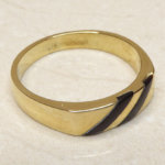 14 karaat geel gouden ring met onyx