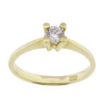 14 karaat gouden solitair zirkonia ring