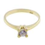 14 karaat gouden solitair zirkonia ring