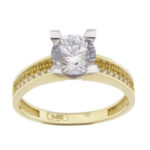 14 karaats gouden bicolor zirkonia ring