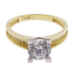 14 karaats gouden bicolor zirkonia ring