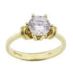 14 karaats gouden ring solitair met zirkonia