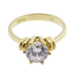 14 karaats gouden ring solitair met zirkonia