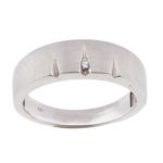 14 karaats wit goud ring met 1 diamant