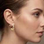 Rose gouden oorstekers met zirkonia