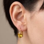 Gouden oorbellen met citrien