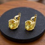 Gouden oorbellen met citrien