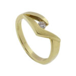 Atelier Christian geel gouden ring met diamant