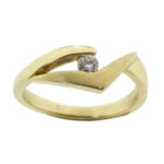 Atelier Christian geel gouden ring met diamant