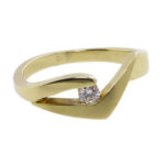 Atelier Christian geel gouden ring met diamant