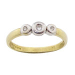 Bicolor ring met 3 briljanten