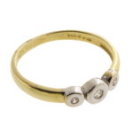 Bicolor ring met 3 briljanten