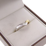 Bicolor slag ring met briljanten