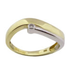 Christian bicolor gouden ring met 1 briljant