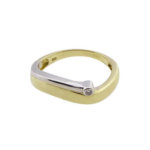 Christian bicolor gouden ring met 1 briljant