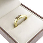 Christian bicolor gouden ring met 1 briljant