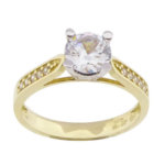 14 karaats bicolor ring met zirkonia