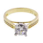 14 karaats bicolor ring met zirkonia