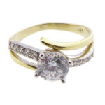 Christian bicolor gouden twist ring met zirkonia